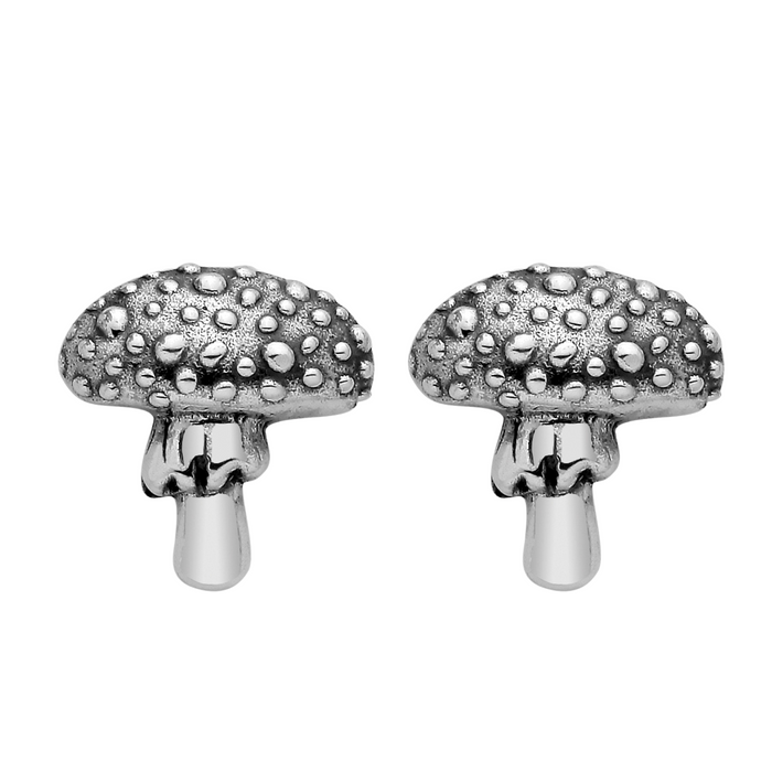 Sterling silver toadstool mushroom stud earrings witchy alternative jewellery
