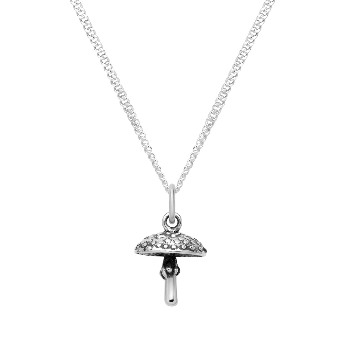 Sterling silver toadstool mushroom amantita woodland nature necklace 