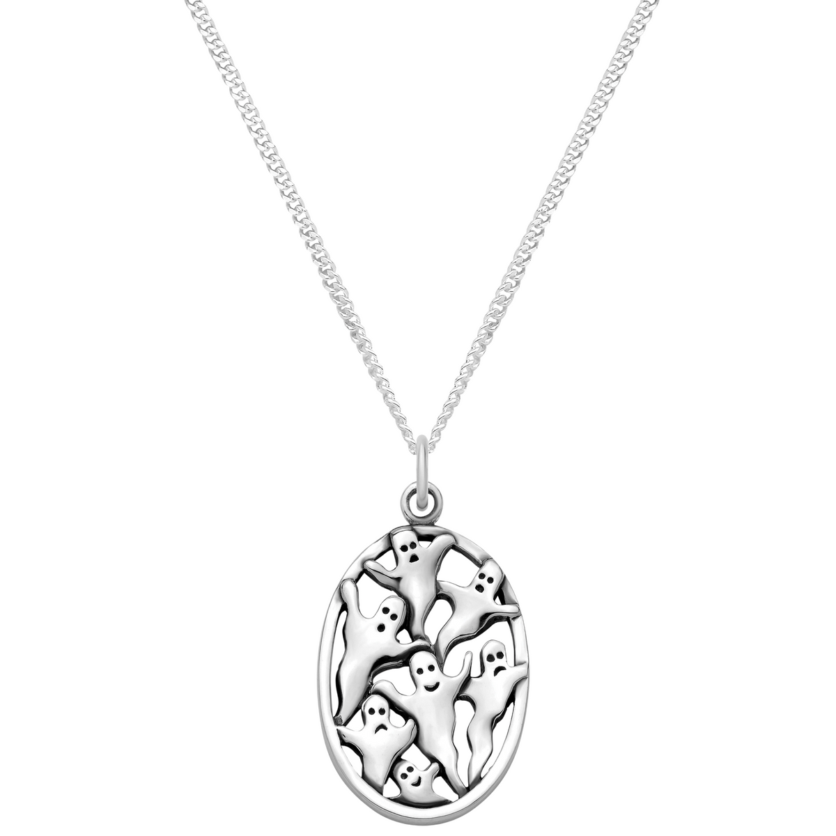 Sterling silver spooky ghost necklace Halloween gothic jewellery