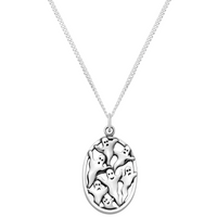 Sterling silver spooky ghost necklace Halloween gothic jewellery