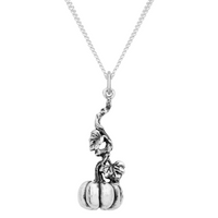 sterling silver pumpkin halloween autumn cottagecore necklace alt jewellery