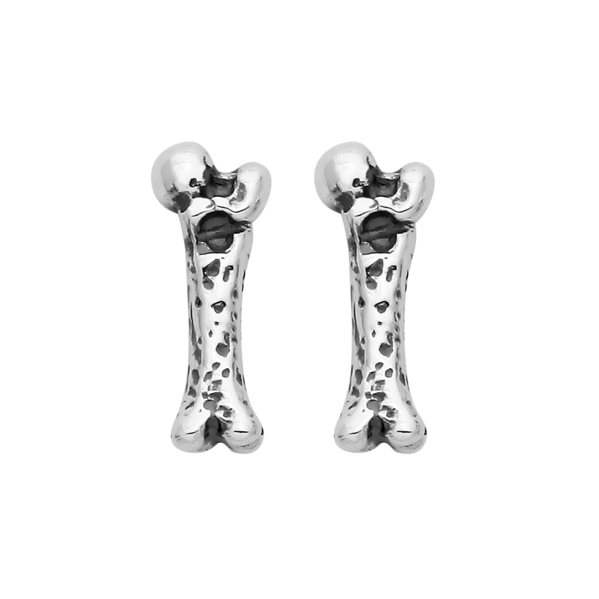 sterling silver bone stud earrings spooky alt halloween gothic jewellery