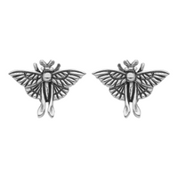 sterling silver luna moth earrings alt gothic halloween jewellery alternative