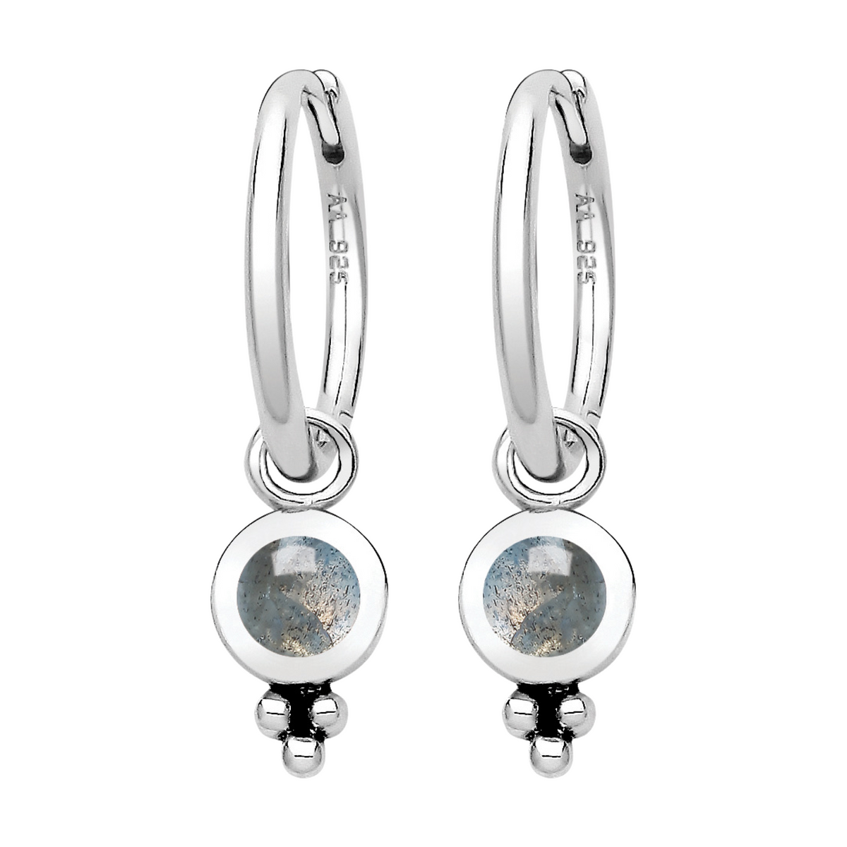 SATELLITE - Labradorite & Sterling Silver CHARMS ONLY  - LIGHT COLOUR STONE