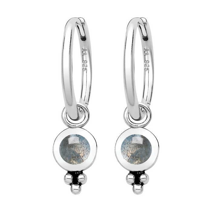 SATELLITE - Labradorite & Sterling Silver CHARMS ONLY  - LIGHT COLOUR STONE