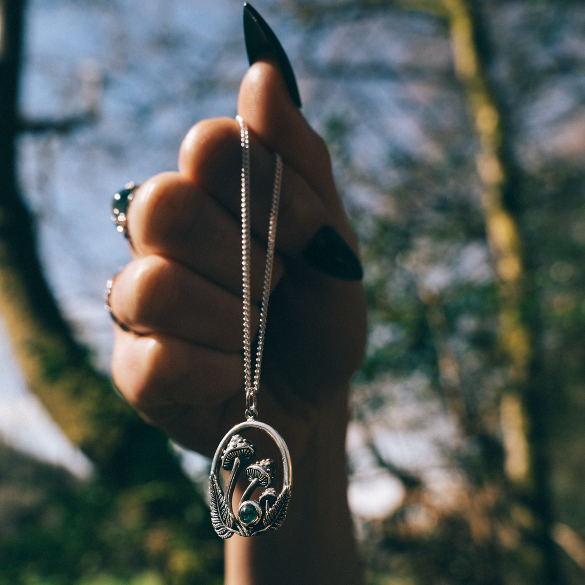 FABLE - Moss Agate & Sterling Silver Necklace