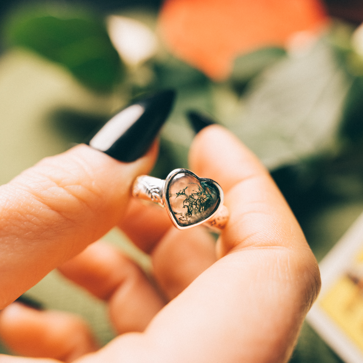 NATURE HAS MY HEART - Moss Agate & Sterling Silver Ring