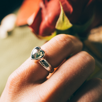 NATURE HAS MY HEART - Moss Agate & Sterling Silver Ring