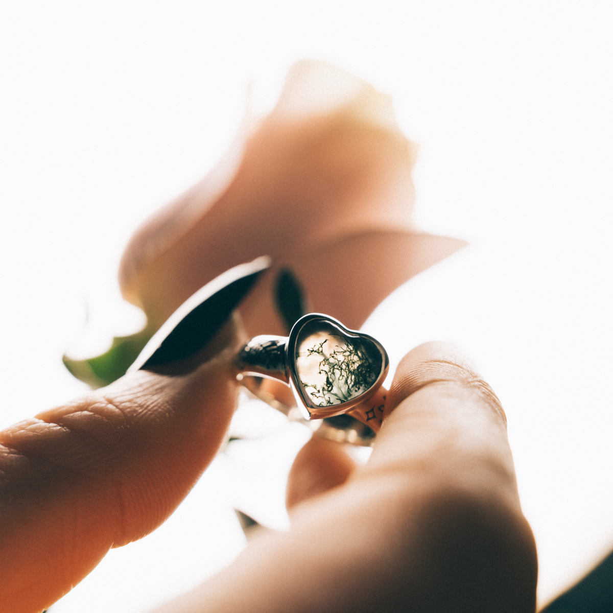 NATURE HAS MY HEART - Moss Agate & Sterling Silver Ring