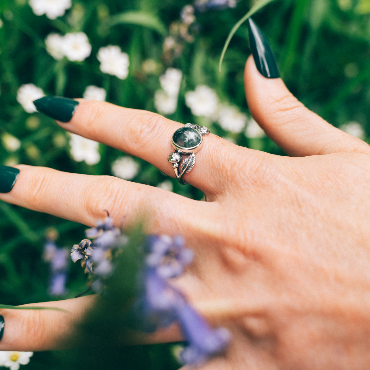FOREST FABLE - Moss Agate & Sterling Silver Ring