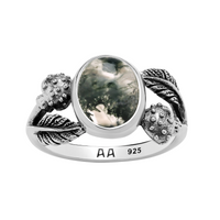 FOREST FABLE - Moss Agate & Sterling Silver Ring