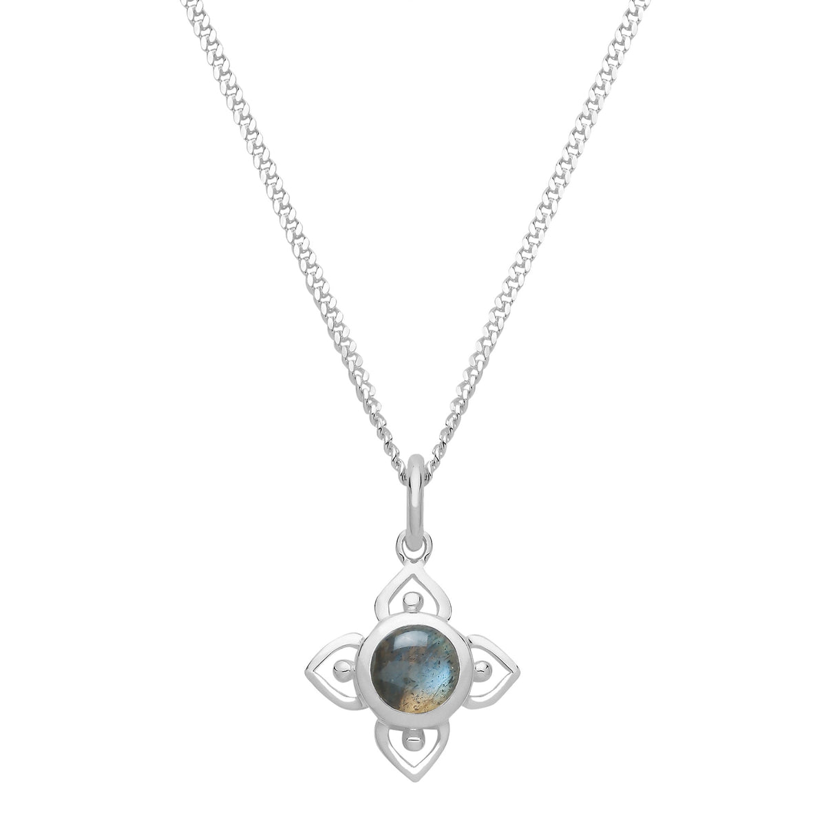 FLEUR - Sterling Silver & Labradorite Necklace SECONDS