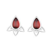 ARIA - Sterling Silver & Garnet Studs