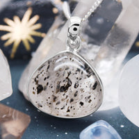 MILKY WAY - Sterling Silver & Sagenitic Quartz Necklace