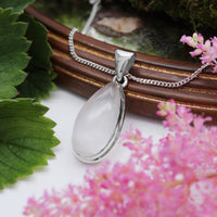 MOON BEAM - Sterling Silver & Selenite Necklace