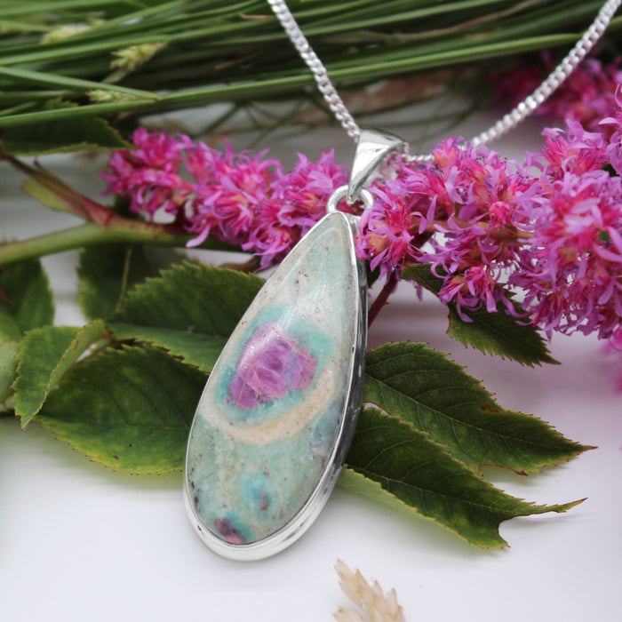 WILDFLOWER - Sterling Silver & Ruby Fuchsite Necklace