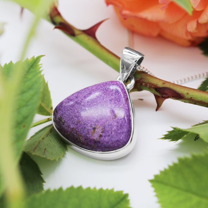 HOLLYHOCK - Sterling Silver & Purpurite Necklace