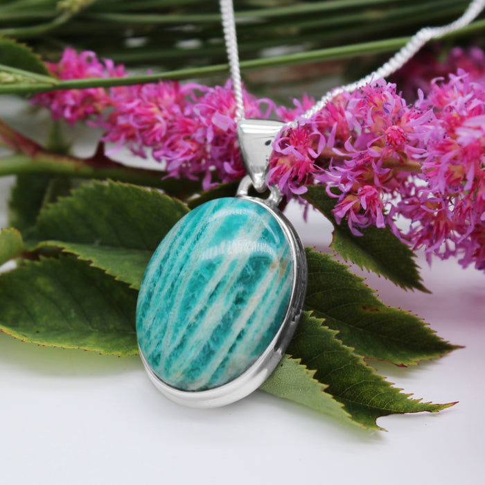 JUNE BEETLE - Sterling Silver & Amazonite Necklace