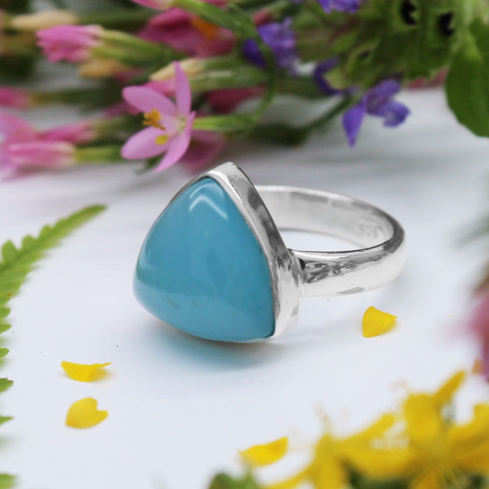SUMMER STREAM - Sterling Silver & Blue Chalcedony Ring - US 7