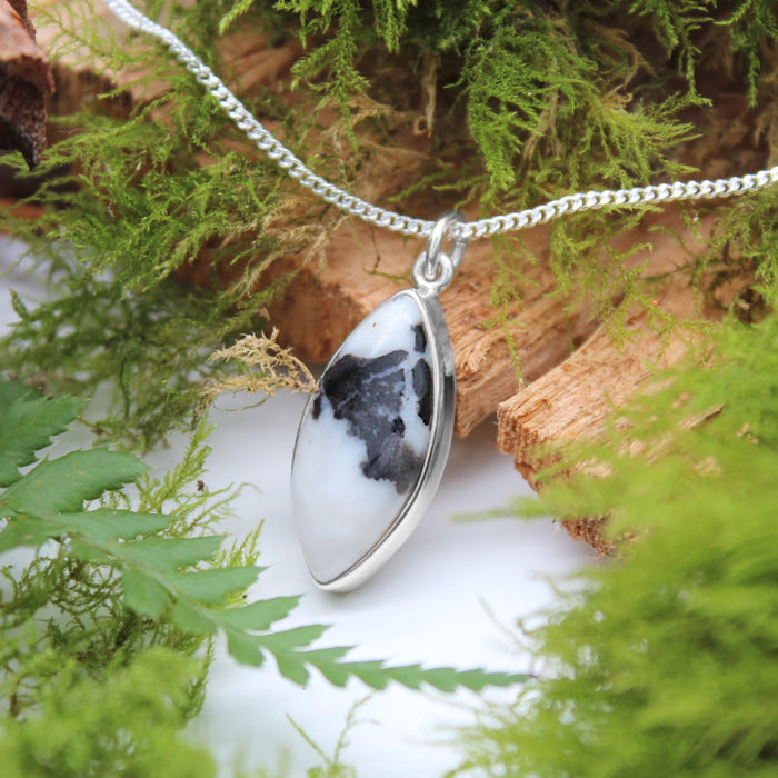 INKY CAP - Sterling Silver & Zebra Jasper Necklace