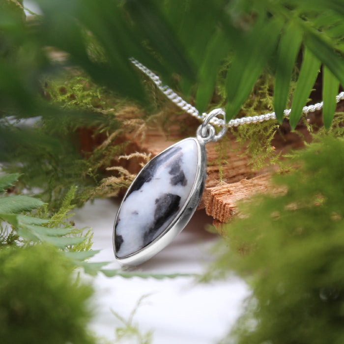 INKY CAP - Sterling Silver & Zebra Jasper Necklace