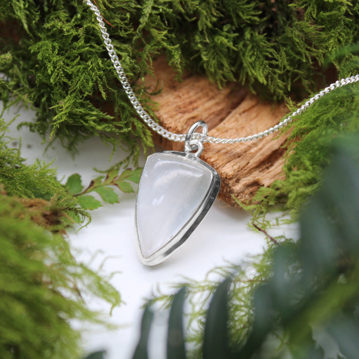 PORCELAIN FUNGUS - Sterling Silver & Selenite Necklace