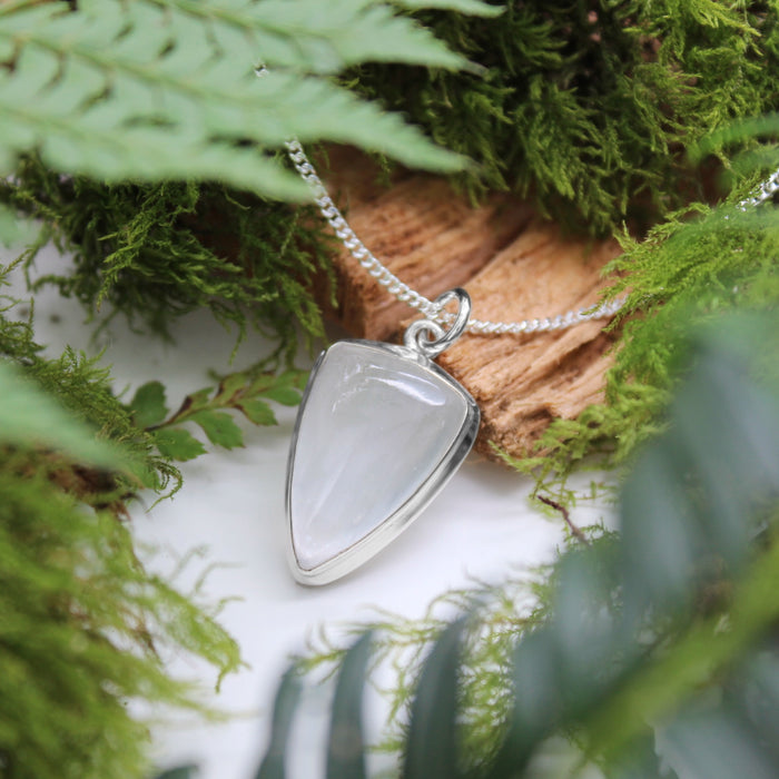 PORCELAIN FUNGUS - Sterling Silver & Selenite Necklace
