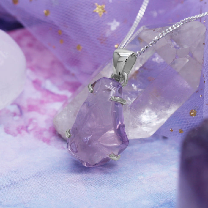 LAVENDER HAZE - Sterling Silver & Lavender Quartz Necklace