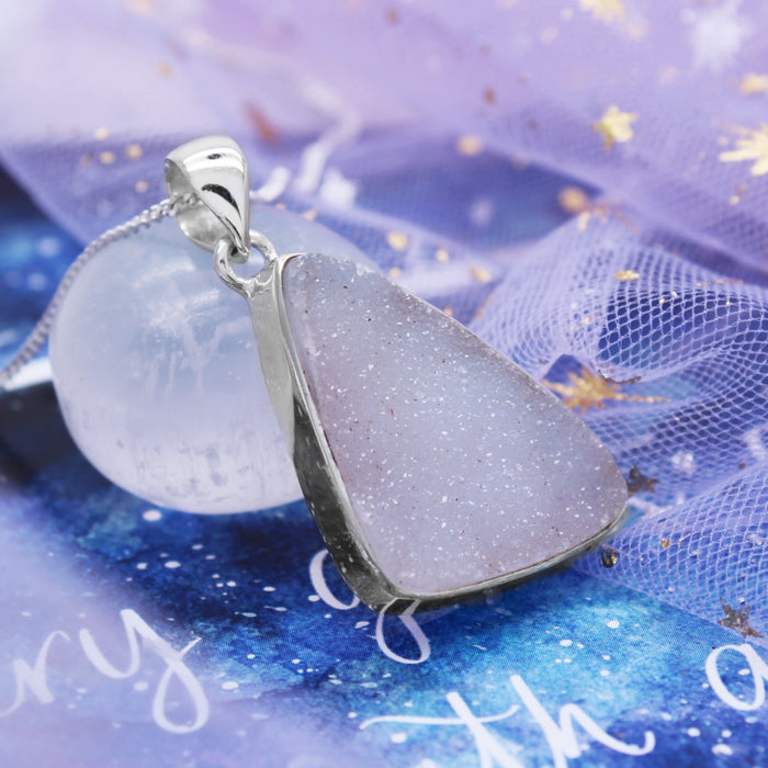 HEAVEN - Sterling Silver & Quartz Druzy Necklace