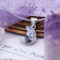 SNOW MOON - Sterling Silver & Dendritic Opal Agate Necklace