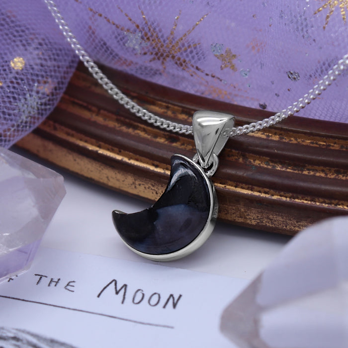 STORMY MOON - Sterling Silver & Mystic Merlinite Necklace