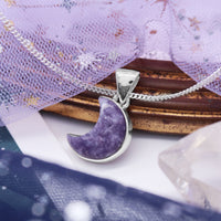 MYSTIC MOON - Sterling Silver & Purple Lepidolite Necklace