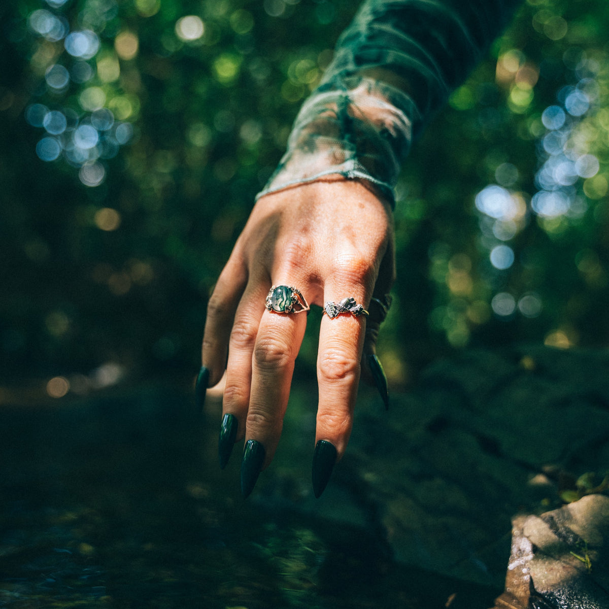WOODLAND WHISPER - Moss Agate & Sterling Silver Ring