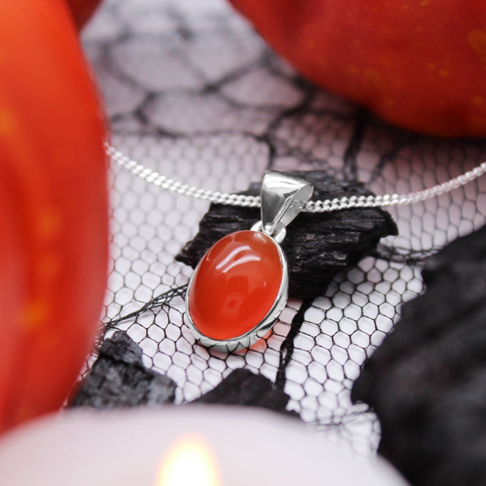 PUMPKIN PATCH - Sterling Silver & Carnelian Necklace