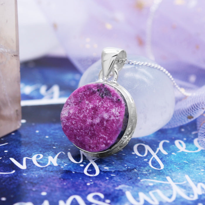AURA - Sterling Silver & Cobalt Druzy Necklace