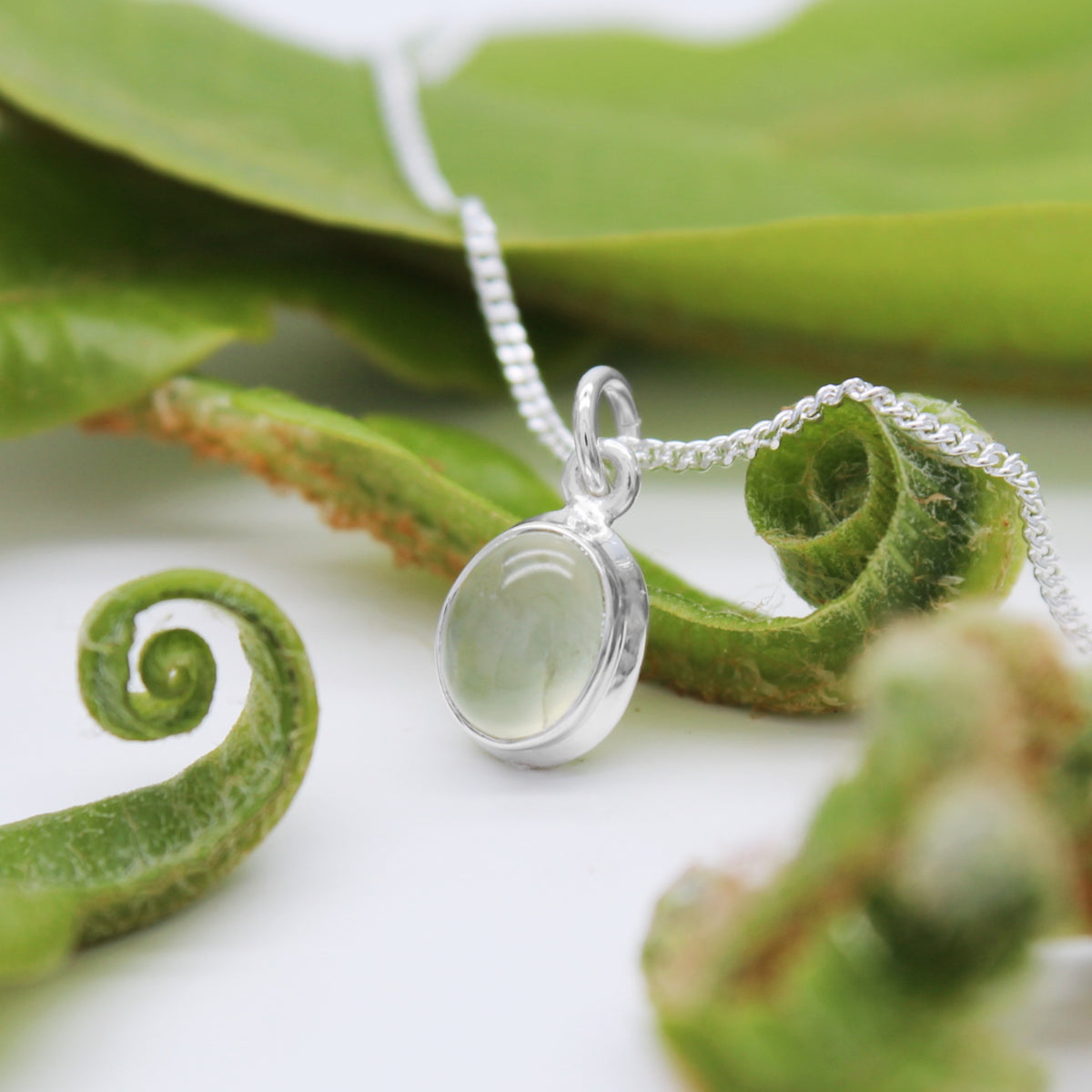 MEADOW - Sterling Silver & Prehnite Necklace