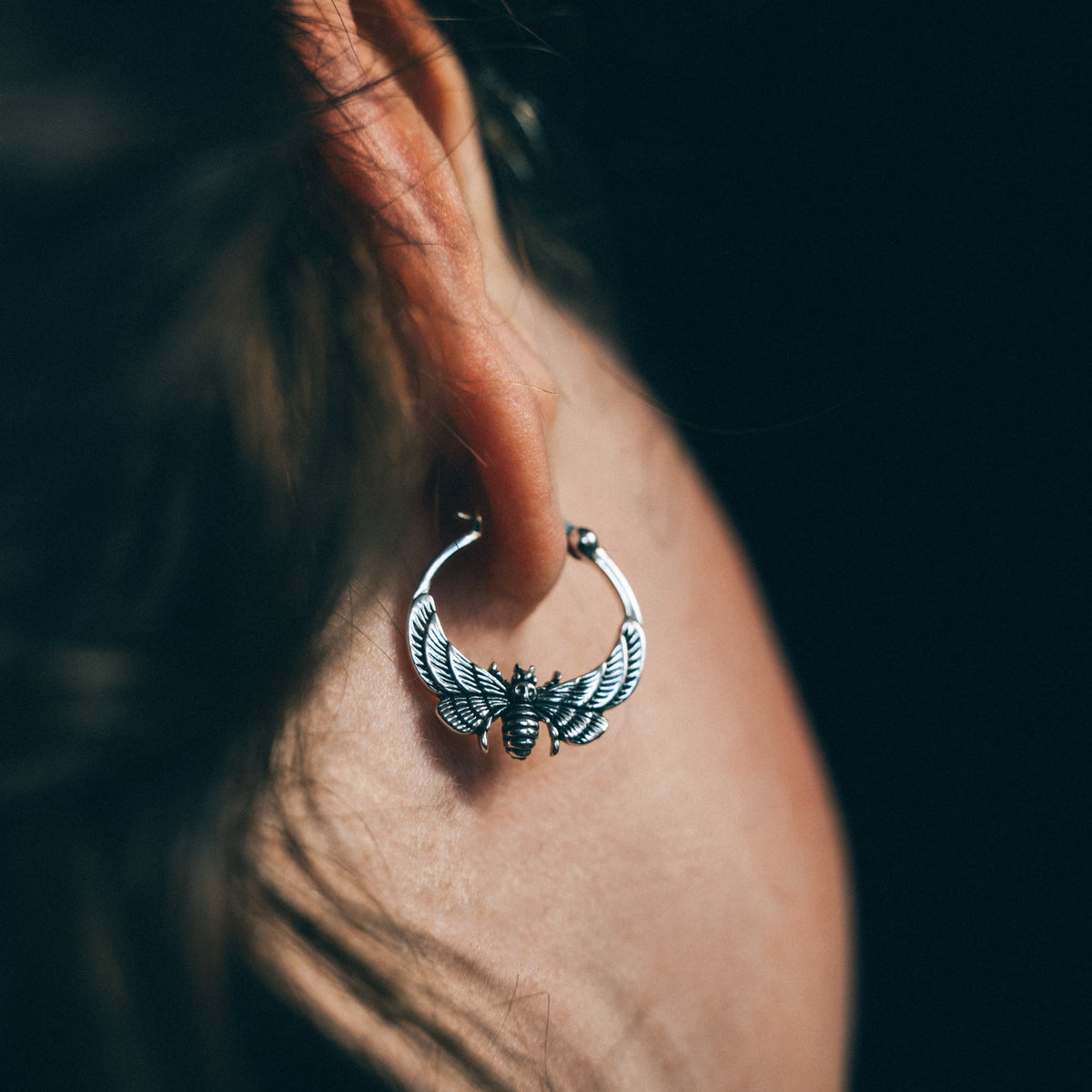MISERY MOTH - Sterling Silver Hoops