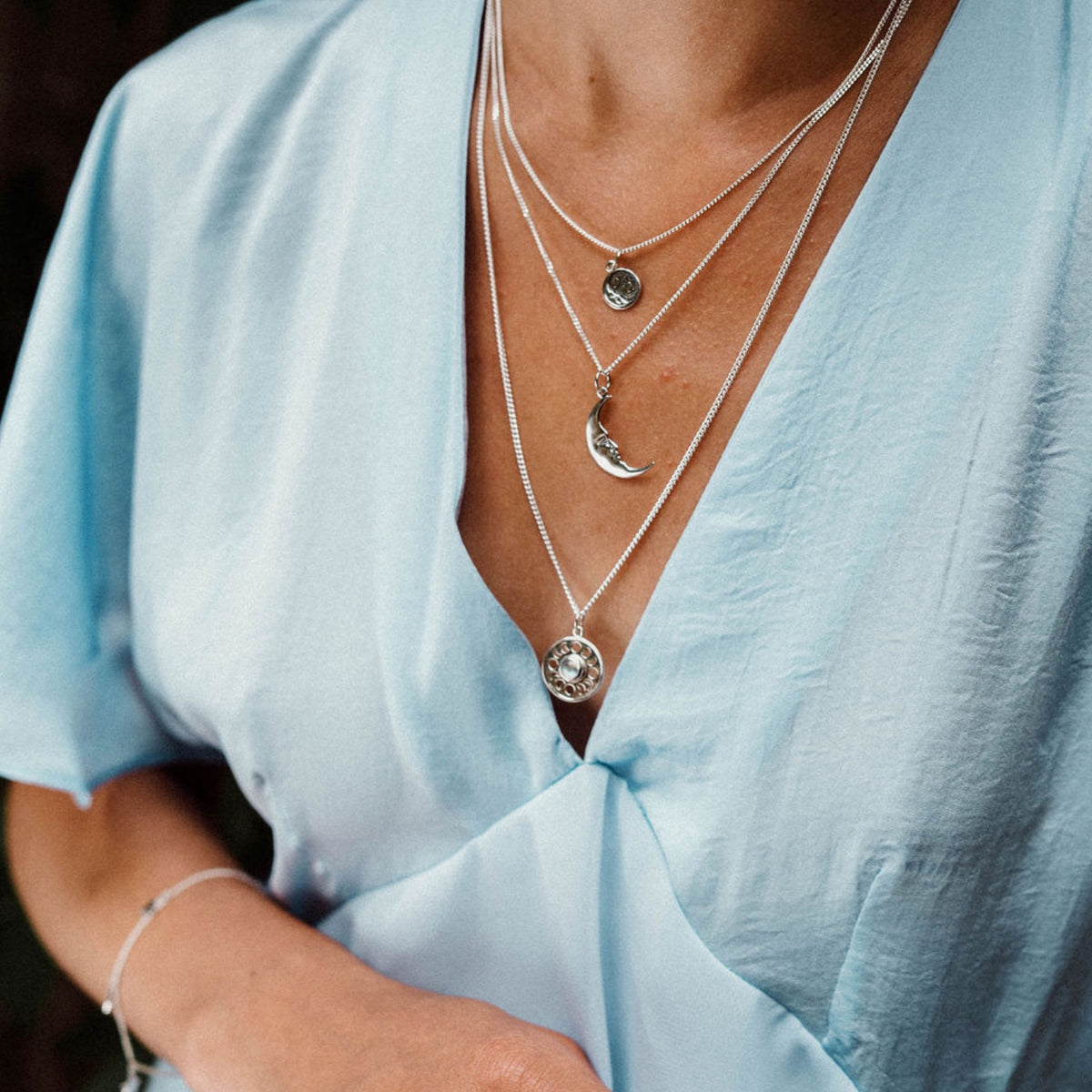 JUST A PHASE - Sterling Silver & Moonstone Necklace