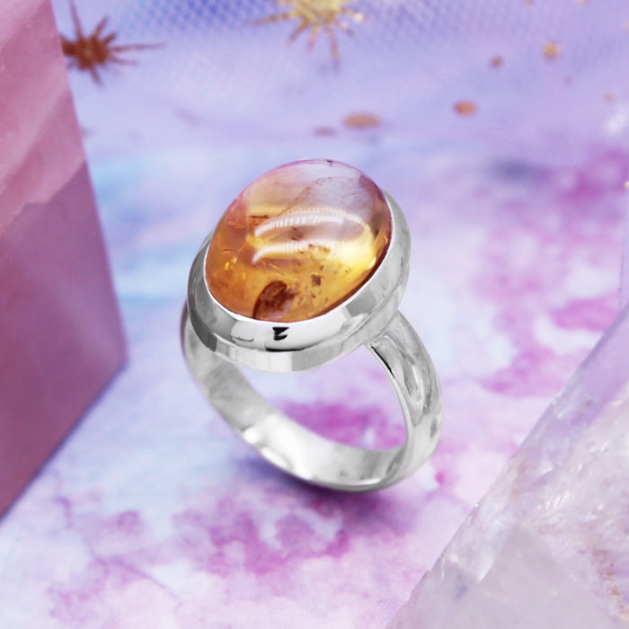 MIDSOMMER - Sterling Silver & Citrine Ring - US 6