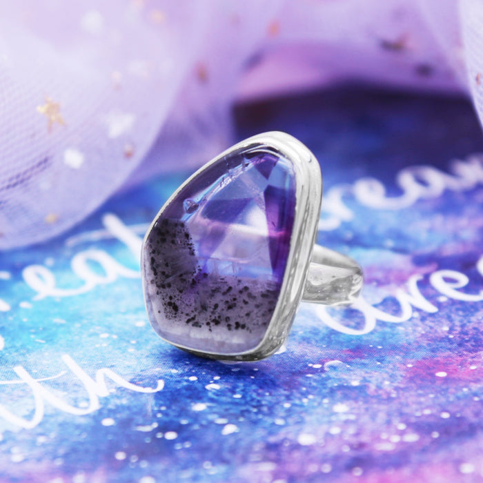 STARGAZER - Sterling Silver & Super Amethyst Ring - US 6