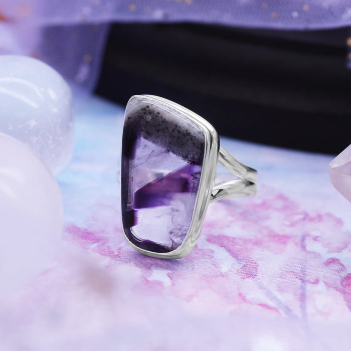 STARGAZER - Sterling Silver & Super Amethyst Ring - US 9