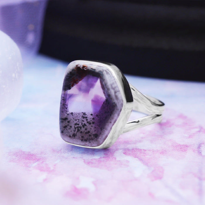 STARGAZER - Sterling Silver & Super Amethyst Ring - US 7