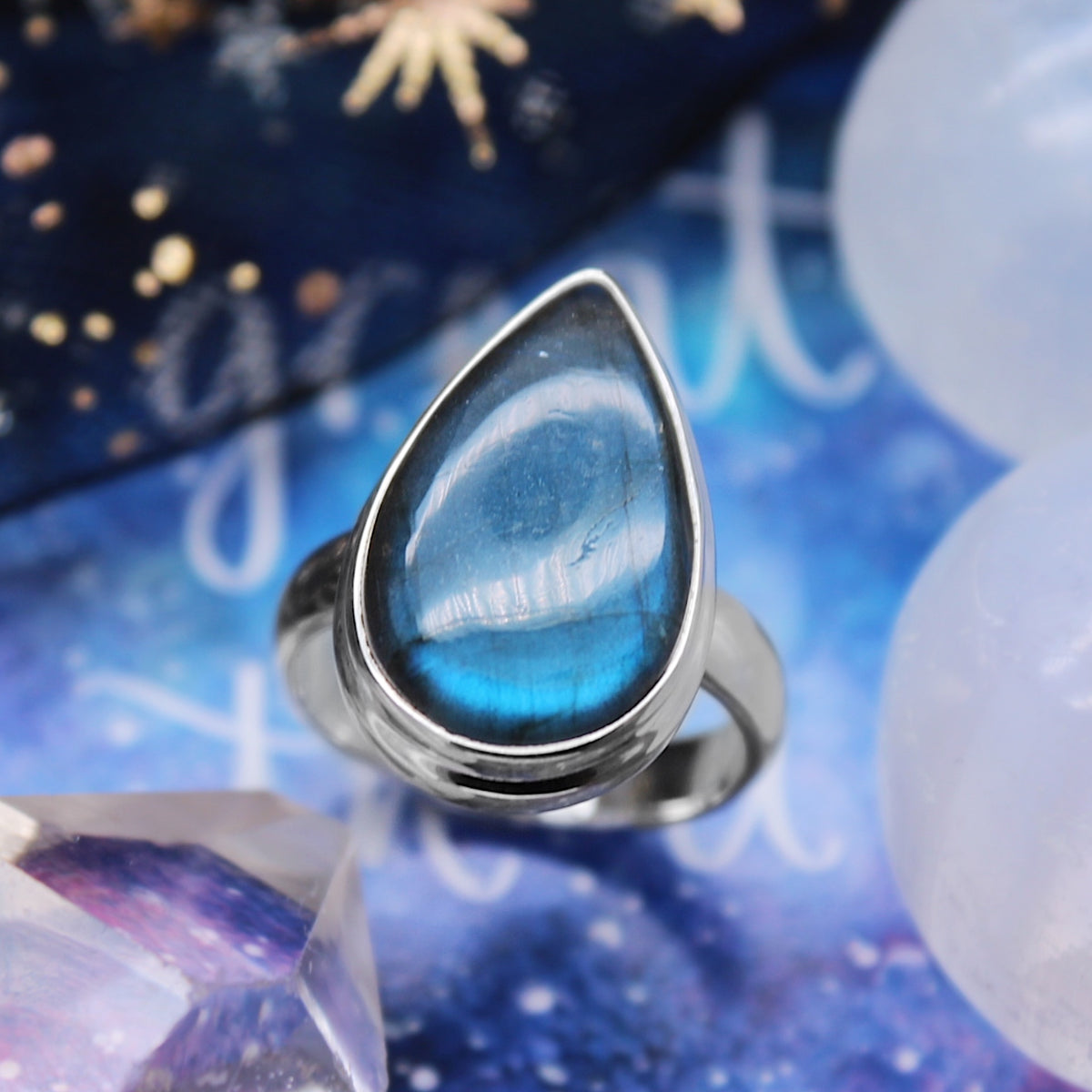 MIDNIGHT SKIES - Sterling Silver & Labradorite Ring - US 7